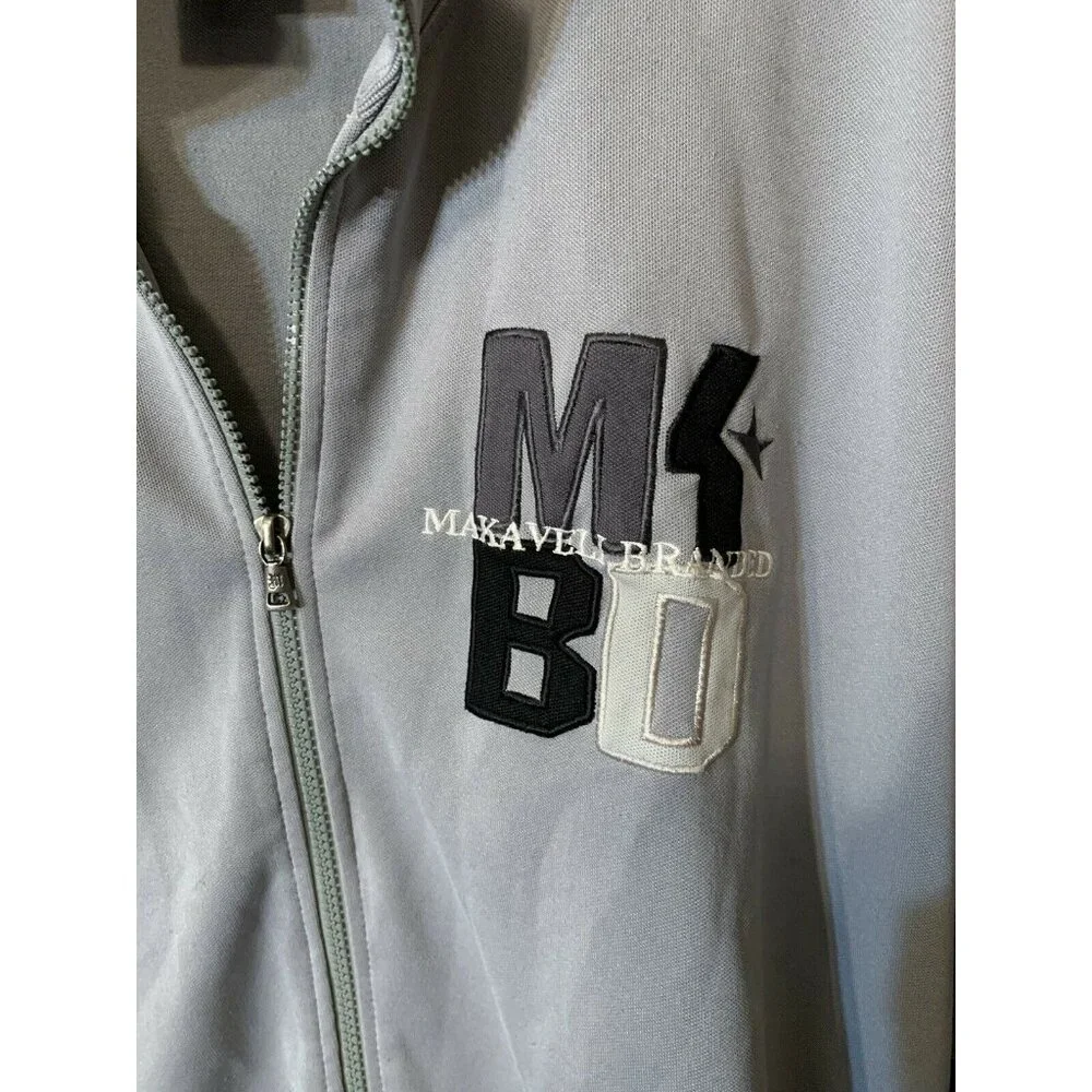 Makaveli Branded Tupac Shakur 2Pac Full Zip‎ Track Jacket - Men’s XL Gray